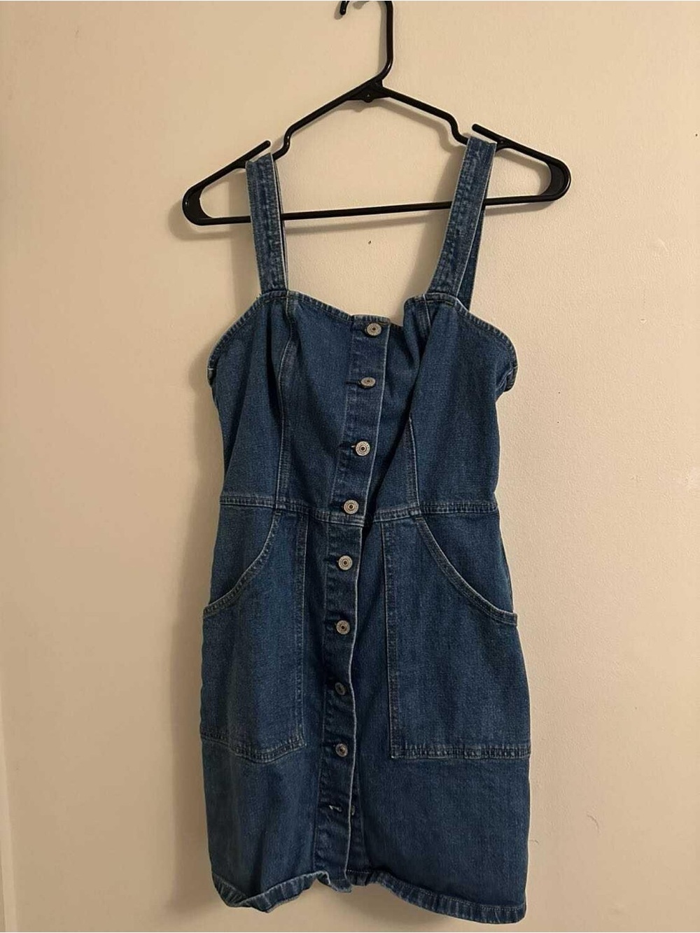 Abercrombie & Fitch Denim Button-Front Mini Dress - Blue